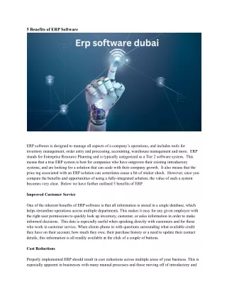 5 benefits of erp software