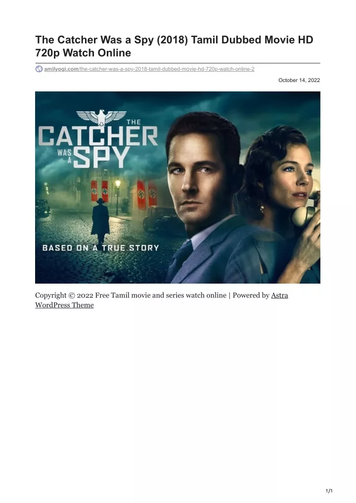 the catcher was a spy 2018 tamil dubbed movie