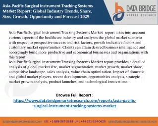 Asia-Pacific Surgical Instrument Tracking Systems Market  report