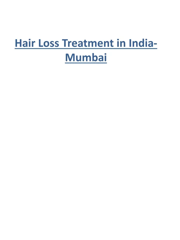 hair loss treatment in india mumbai