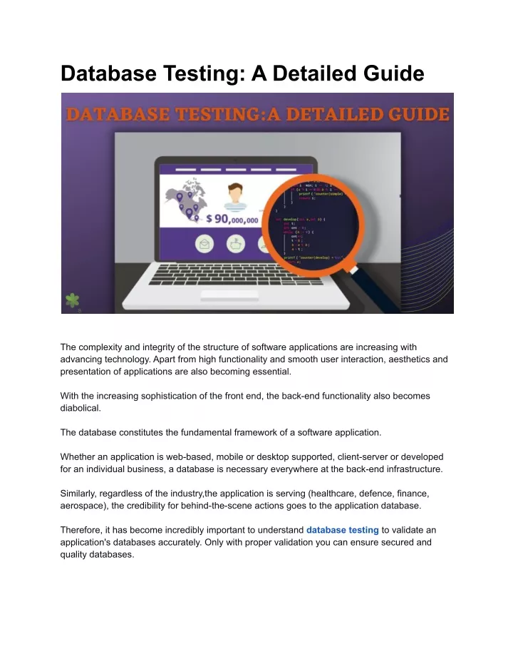 database testing a detailed guide