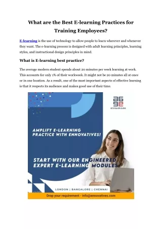 what are the best e learning practices for