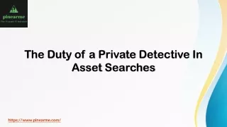 The Duty of a Private Detective In Asset Searches