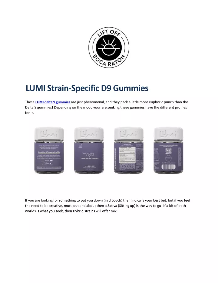 lumi strain specific d9 gummies