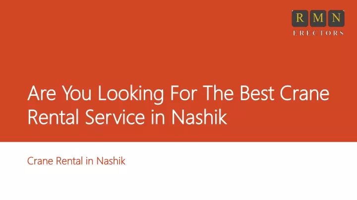 are you looking for the best crane rental service in nashik