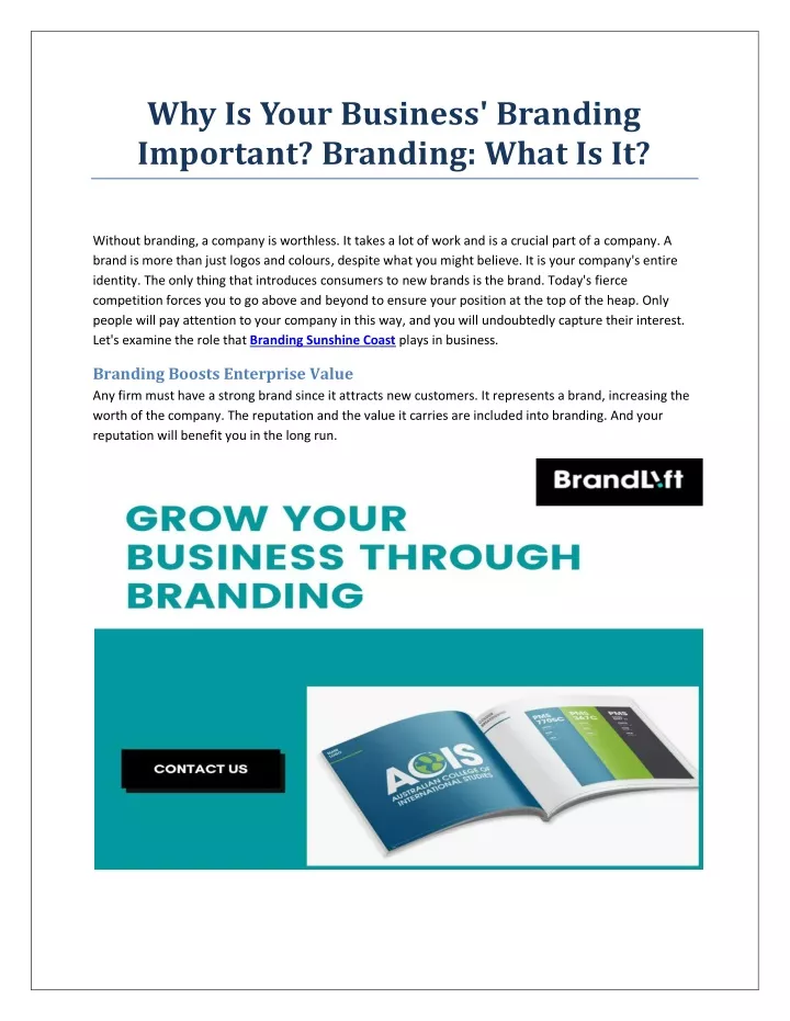 why is your business branding important branding