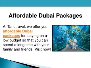 Affordable Dubai Packages
