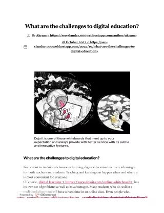 What are the challenges to digital education?