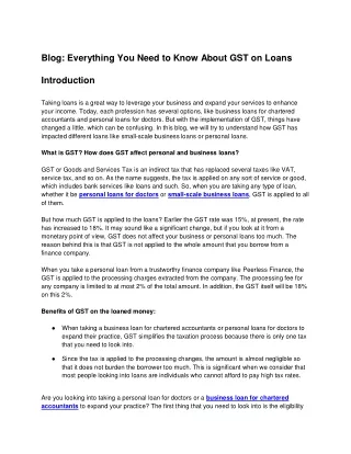 Everything You Need to Know About GST on Loans
