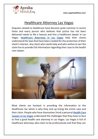 Healthcare Attorney Las Vegas