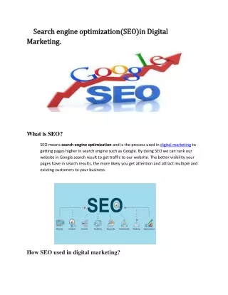 SEO in Digital Marketing