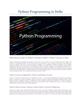 python programming in delhi