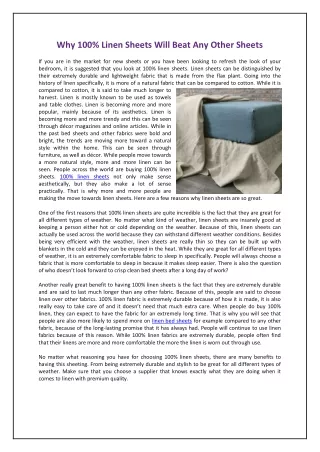 why 100 linen sheets will beat any other sheets
