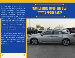 Get The Best Toyota Spare Parts