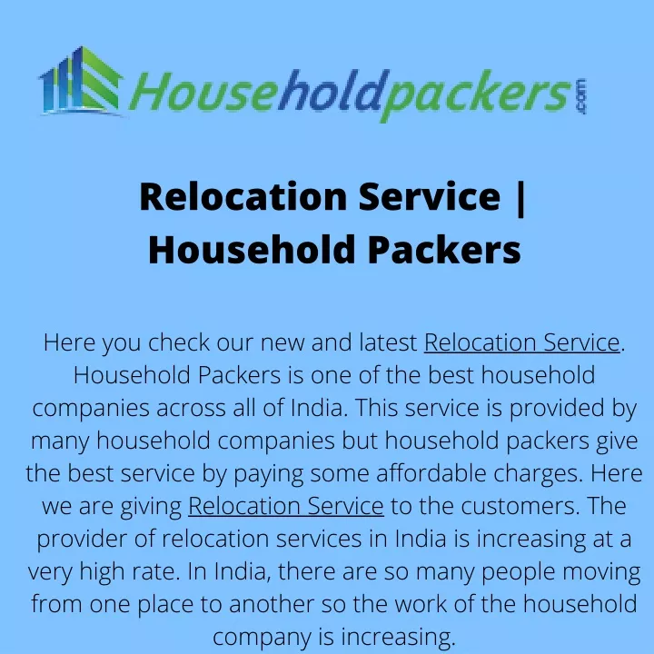 relocation service household packers
