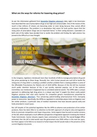 what are the ways for reforms for lowering drug prices.docx