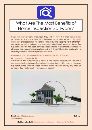 What Are The Most Benefits of Home Inspection Software