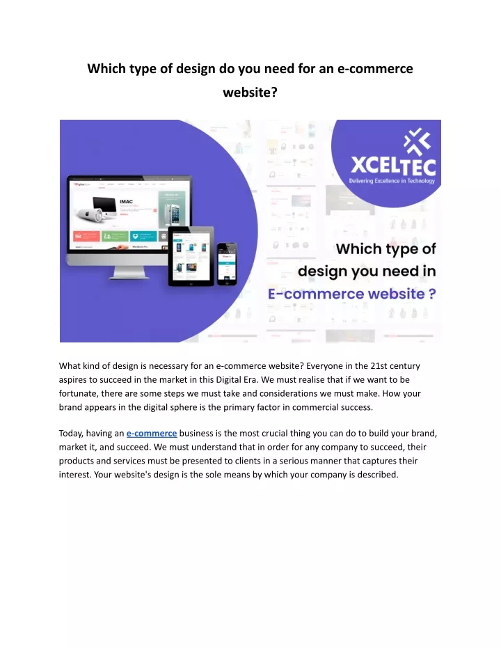 which type of design do you need for an e commerce