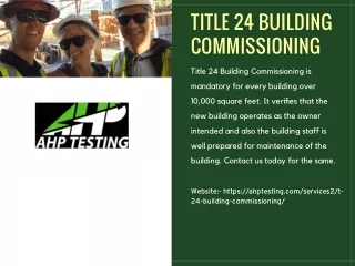 Title 24 Building Commissioning