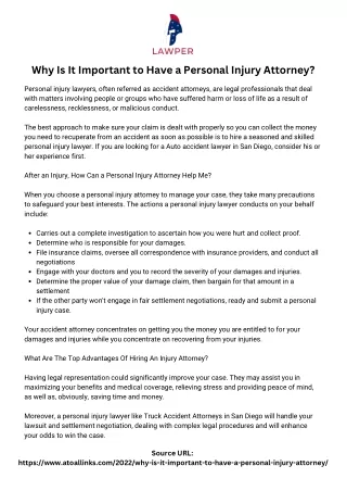 Why Is It Important to Have a Personal Injury Attorney