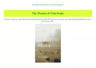 ReadOnline The Women of Twin Peaks pdf free