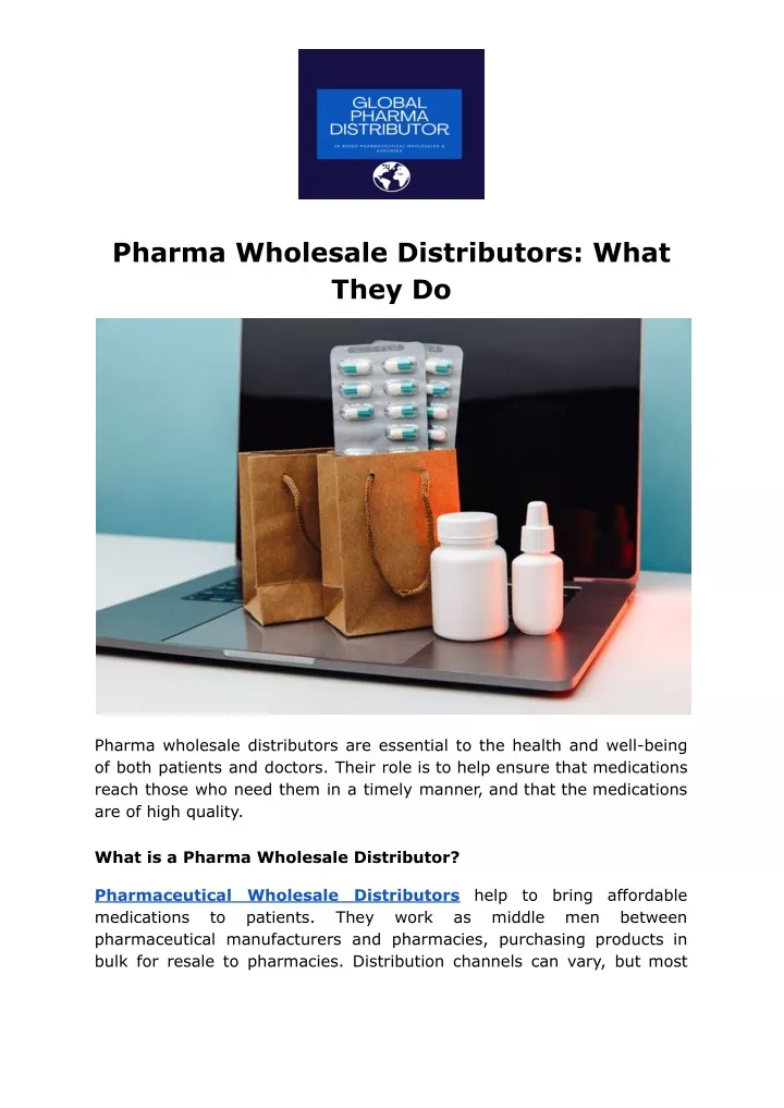 pharma wholesale distributors what they do