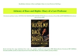 ReadOnline Alchemy of Race and Rights Diary of a Law Professor Full Pages