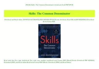 [Pdf]$$ Skills The Common Denominator download ebook PDF EPUB