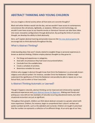 abstract thinking and young children