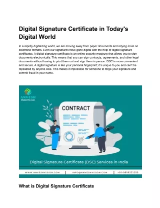 digital signature certificate in today s digital