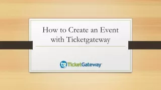 How to Create an Event with Ticketgateway