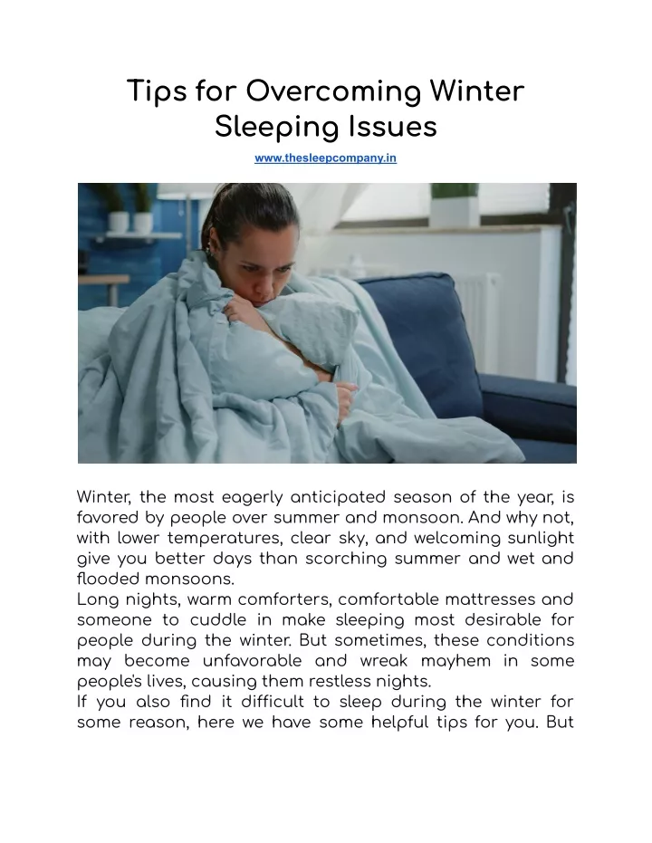 tips for overcoming winter sleeping issues