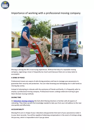 importance of working with a professional moving