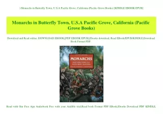 ^DOWNLOAD-PDF) Monarchs in Butterfly Town  U.S.A Pacific Grove  California (Pacific Grove Books) [KINDLE EBOOK EPUB]