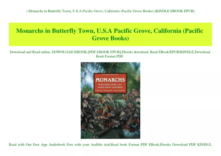 monarchs in butterfly town u s a pacific grove