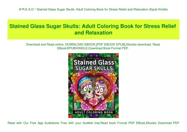 r e a d stained glass sugar skulls adult coloring