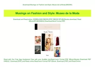 Download Musings on Fashion and Style Museo de la Moda [EBOOK]