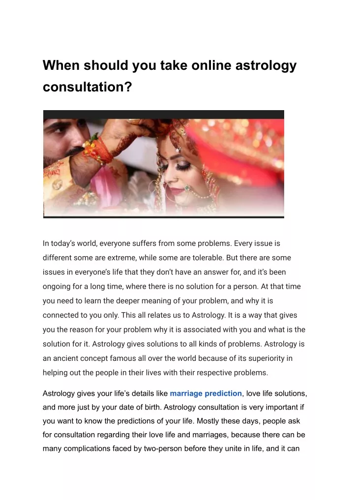 when should you take online astrology consultation