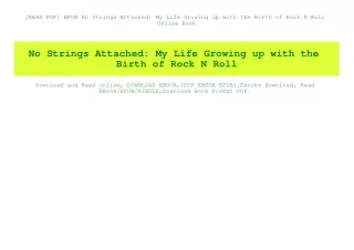 [READ PDF] EPUB No Strings Attached My Life Growing up with the Birth of Rock N Roll Online Book