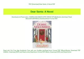 PDF [Download] Dear Santa A Novel PDF