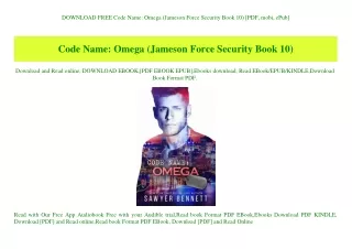 DOWNLOAD FREE Code Name Omega (Jameson Force Security Book 10) [PDF  mobi  ePub]