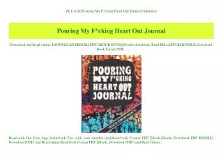 [R.E.A.D] Pouring My Fcking Heart Out Journal Unlimited