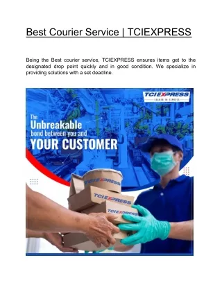 Best Courier Service | TCIEXPRESS