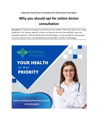 Why you should opt for online doctor consultation