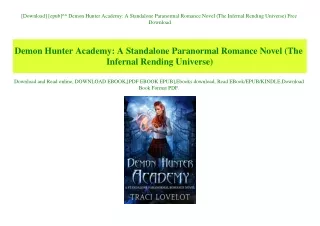 [Download] [epub]^^ Demon Hunter Academy A Standalone Paranormal Romance Novel (The Infernal Rending Universe) Free Down