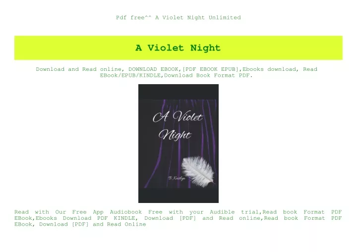 pdf free a violet night unlimited