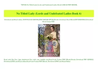 EPUB$ No Titled Lady (Lords and Undefeated Ladies Book 6) READ PDF EBOOK