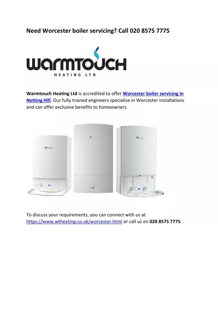 need worcester boiler servicing call 020 8575 7775