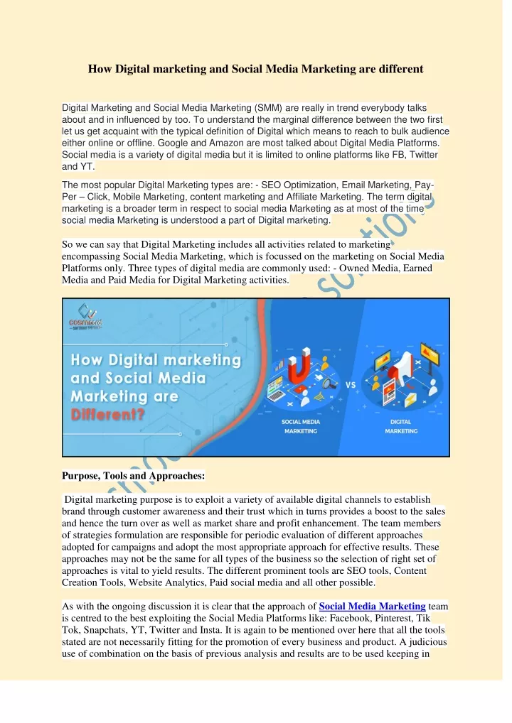 how digital marketing and social media marketing