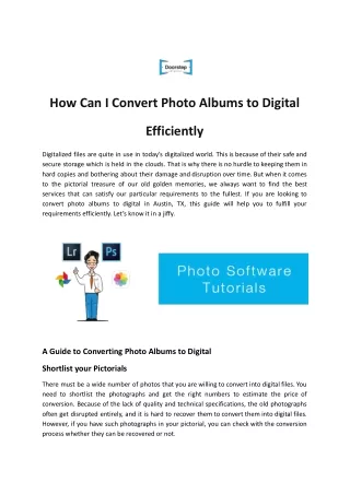 How Can I Convert Photo Albums to Digital Efficiently